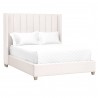 Essentials For Living Chandler Queen Bed in Cream Velvet - Angled