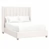 Essentials For Living Chandler Queen Bed in Cream Velvet - Angled - Essentials For Living Chandler Queen Bed in Cream Velvet - Angled