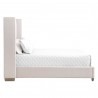 Essentials For Living Chandler Queen Bed in Cream Velvet - Side