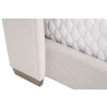 Essentials For Living Chandler Queen Bed in Cream Velvet - Edge Close-up