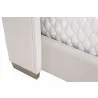 Essentials For Living Chandler Queen Bed in Cream Velvet - Edge Close-up - Essentials For Living Chandler Queen Bed in Cream Velvet - Edge Close-up
