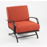 Outdoor Greatroom Company Chat Rocking Chairs w/ Papaya Cushions - Set of Two - Front Side Angle