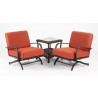 Outdoor Greatroom Company Chat Rocking Chairs w/ Papaya Cushions - Set of Two - Set in Angle