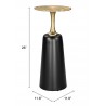  Chenai Drink Table Black - Table Dimensions