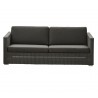 Cane-Line Chester 3-Seater Sofa Graphite with black cushion