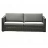Cane-Line Chester 3-Seater Sofa Graphite with grey cushion - Cane-Line Chester 3-Seater Sofa Graphite with grey cushion