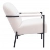 Zuo Modern Chicago Accent Chair Ivory- Side View