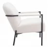 Zuo Modern Chicago Accent Chair Ivory- Side View - Zuo Modern Chicago Accent Chair Ivory- Side View