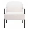 Zuo Modern Chicago Accent Chair Ivory- Front View - Zuo Modern Chicago Accent Chair Ivory- Front View