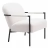Zuo Modern Chicago Accent Chair Ivory- Angled-side View - Zuo Modern Chicago Accent Chair Ivory- Angled-side View
