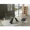 Whiteline Modern Living Chicago Extendable Dining Table In Sanded Black Metal Legs - Lifesytle - Whiteline Modern Living Chicago Extendable Dining Table In Sanded Black Metal Legs - Lifesytle