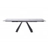 Whiteline Modern Living Chicago Extendable Dining Table In Sanded Black Metal Legs - Front and Extended