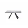 Whiteline Modern Living Chicago Extendable Dining Table In Sanded Black Metal Legs - Front - Whiteline Modern Living Chicago Extendable Dining Table In Sanded Black Metal Legs - Front