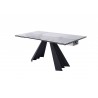 Whiteline Modern Living Chicago Extendable Dining Table In Sanded Black Metal Legs - Angled