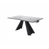 Whiteline Modern Living Chicago Extendable Dining Table In Sanded Black Metal Legs - Angled - Whiteline Modern Living Chicago Extendable Dining Table In Sanded Black Metal Legs - Angled