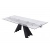 Whiteline Modern Living Chicago Extendable Dining Table In Sanded Black Metal Legs - Angled and Extended