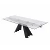 Whiteline Modern Living Chicago Extendable Dining Table In Sanded Black Metal Legs - Angled and Extended - Whiteline Modern Living Chicago Extendable Dining Table In Sanded Black Metal Legs - Angled and Extended