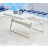 Cane-Line Chill-Out Coffee Table, Single, Dual Heights - White Colour Side View - Cane-Line Chill-Out Coffee Table, Single, Dual Heights - White Colour Side View