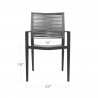 DecoScapes Chloe Rope Dining Arm Chair -  Dimension Guide Front