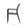 DecoScapes Chloe Rope Dining Arm Chair - Dimension Guide Side