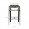 DecoScapes Chloe Bar Arm Chair - Front with Dimensions