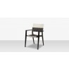 DecoScapes Chloe Dining Arm Chair With Espresso And White Wicker With Espresso Frame - Angled