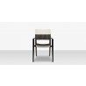 DecoScapes Chloe Dining Arm Chair With Espresso And White Wicker With Espresso Frame - Front