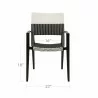 DecoScapes Chloe Dining Arm Chair With Espresso And White Wicker With Espresso Frame - Front with Dimension - DecoScapes Chloe Dining Arm Chair With Espresso And White Wicker With Espresso Frame - Front with Dimension
