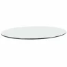 Sunpan Glass Dining Table Top Round Clear in 59'' - Front Angle - Sunpan Glass Dining Table Top Round Clear in 59'' - Front Angle
