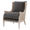  Essentials For Living Churchill Club Chair in Dark Dove Velvet - Angled