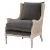  Essentials For Living Churchill Club Chair in Dark Dove Velvet - Front Side Angle