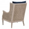  Essentials For Living Churchill Club Chair in Denim Velvet - Back Side Angle