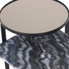 Sunpan Rivas End Table Grey Marble - Closeup Top Angle