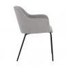 Sunpan Hensley Dining Armchair in Mina Warm Grey - Side Angle