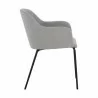Sunpan Hensley Dining Armchair in Mina Warm Grey - Side Angle - Sunpan Hensley Dining Armchair in Mina Warm Grey - Side Angle