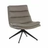 Sunpan Keller Swivel Lounge Chair Missouri Stone Leather - Front Side Angle - Sunpan Keller Swivel Lounge Chair Missouri Stone Leather - Front Side Angle