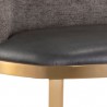 Sunpan Dover Barstool in Bravo Portabella-Sparrow Grey - Seat Closeup Angle
