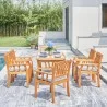 Vifah Kapalua Honey Nautical 7-Piece Wooden Outdoor Dining Set, Front View - Vifah Kapalua Honey Nautical 7-Piece Wooden Outdoor Dining Set, Front View