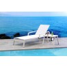 Whiteline Modern Living Bondi Outdoor Chaise Lounge in Aluminium White Color - Angled Lifestyle