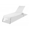 Whiteline Modern Living Sunset Indoor/Outdoor Chaise Lounge in White Aluminium With Powder-Coating Finish - Angled