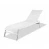 Whiteline Modern Living Sunset Indoor/Outdoor Chaise Lounge in White Aluminium With Powder-Coating Finish - Angled - Whiteline Modern Living Sunset Indoor/Outdoor Chaise Lounge in White Aluminium With Powder-Coating Finish - Angled