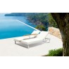 Whiteline Modern Living Sandy Double Lounge Chair with Middle Table in White And Waterproof Fabric - Lifestyle