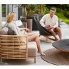 Cane-Line Peacock Rocking Chair W/Teak Legs, - Cane-Line Peacock Rocking Chair W/Teak Legs,