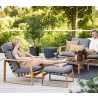 Cane-Line Endless Soft Footstool, Incl. Grey Cane-Line AirTouch Cushion Set - Cane-Line Endless Soft Footstool, Incl. Grey Cane-Line AirTouch Cushion Set