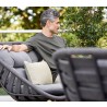Cane-Line Strington Lounge Chair W/Teak Frame, Incl. Grey Cane-line AirTouch Cushions, Cane-Line Soft Rope