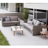 Cane-Line Diamond 3-Seater Sofa Incl. Taupe Natté Cushion Set Front - Cane-Line Diamond 3-Seater Sofa Incl. Taupe Natté Cushion Set Front
