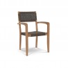 Clairene Teak Outdoor Dining Stacking Armchair (Set of 4) - Angled