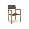 Clairene Teak Outdoor Dining Stacking Armchair (Set of 4) - Angled - Clairene Teak Outdoor Dining Stacking Armchair (Set of 4) - Angled
