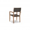 Clairene Teak Outdoor Dining Stacking Armchair (Set of 4) - Back