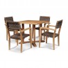 Clairene Teak Outdoor Dining Stacking Armchair (Set of 4) - Set